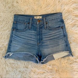 Madewell high rise denim shorts